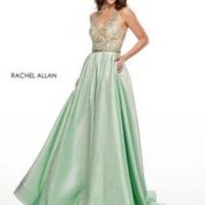 RACHEL ALLAN 7002 MINT/NUDE size 14